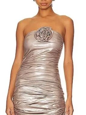 Gold Mini Dress Roxanne Bahia Maria in Copper/Metallic